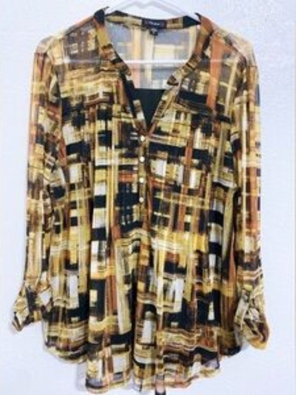Black and Tan color scheme Blouse